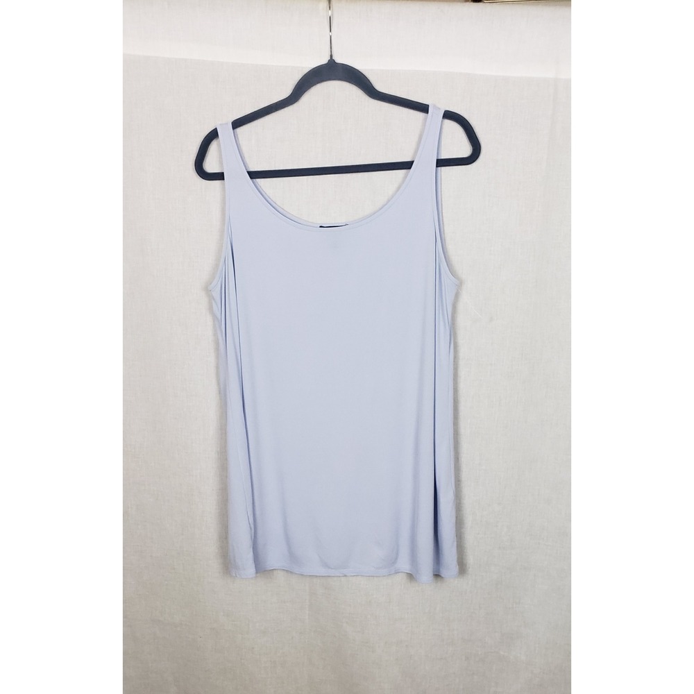 Eileen Fisher Womens Blue 100% Silk Tank Top M Quiet Luxury Classic Office Chic